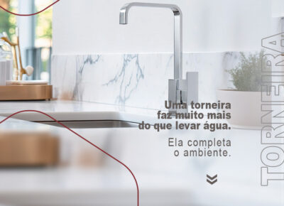 Uma torneira faz muito mais do que levar água. Ela completa o ambiente